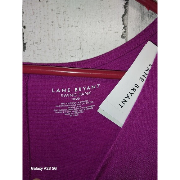 Lane Bryant Womens Swing Tank Plus Size 18/20 Purple Peplum V Neck Sleeveless - Picture 4 of 7